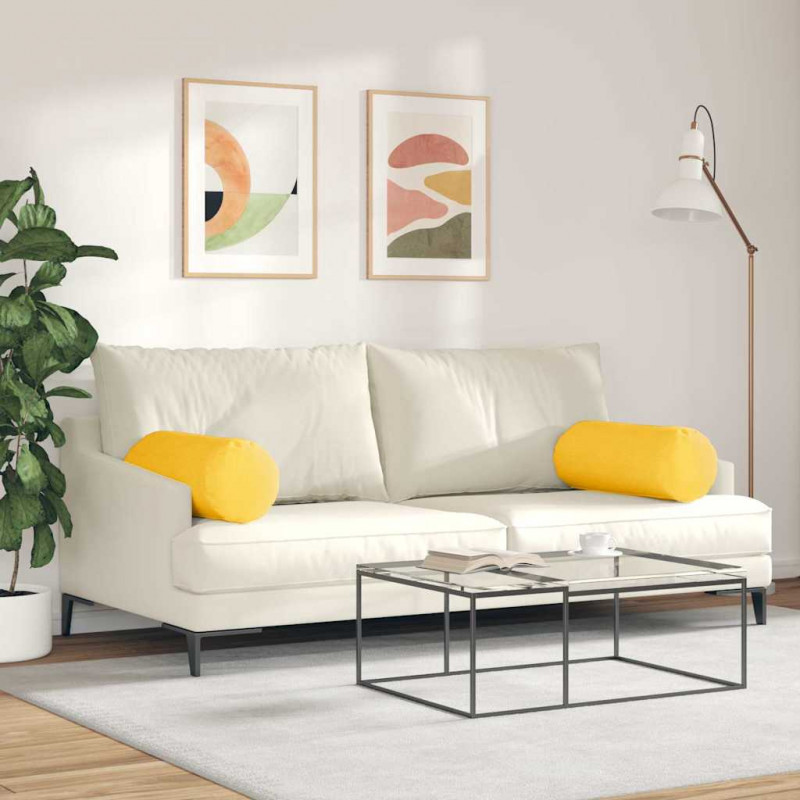 Poduszki Wałkowe 2 pcs Jasnożółty Ø 25 x 70 cm