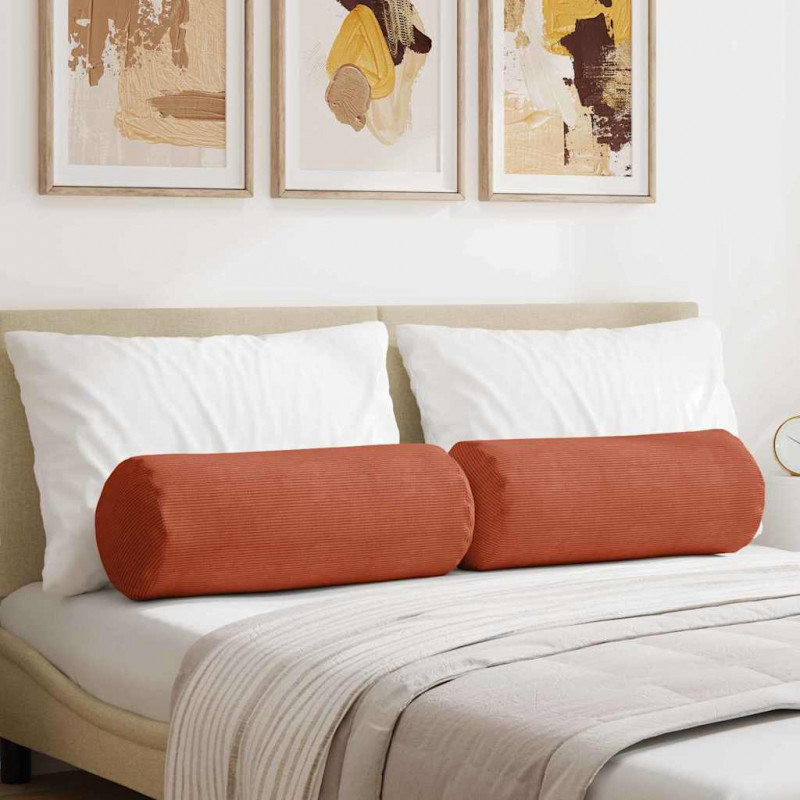 Poduszki Wałkowe 2 pcs Czerwono-pomarańczowy Ø 25 x 70 cm