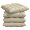 Poduszki na siedziska 4 pcs Kremowy 40 x 40 x 6 cm tkanina