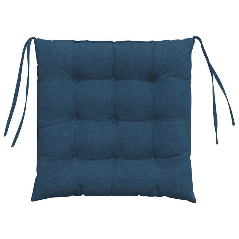 Poduszki na siedziska 4 pcs Niebieski 40 x 40 x 6 cm tkanina
