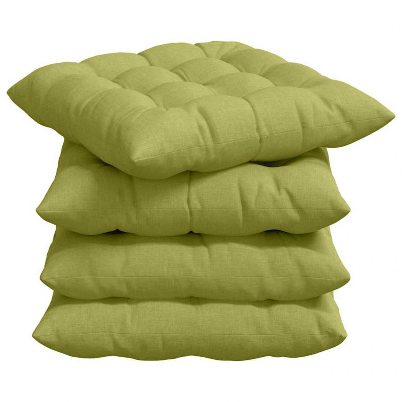 Poduszki na siedziska 4 pcs Jasnozielony 40 x 40 x 6 cm tkanina