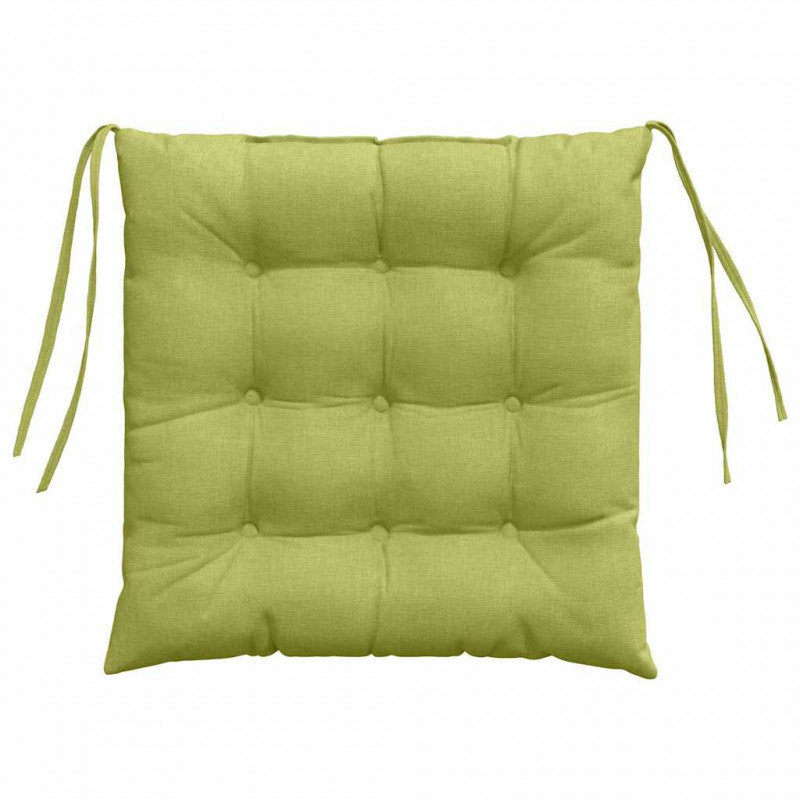 Poduszki na siedziska 4 pcs Jasnozielony 40 x 40 x 6 cm tkanina