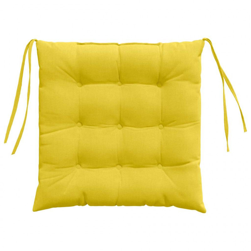 Poduszki na siedziska 4 pcs Jasnożółty 40 x 40 x 6 cm tkanina