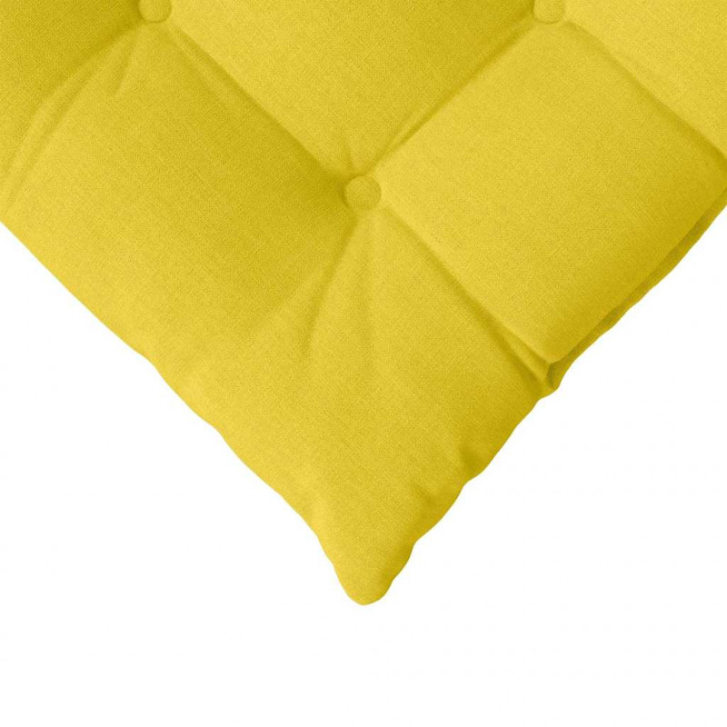 Poduszki na siedziska 4 pcs Jasnożółty 40 x 40 x 6 cm tkanina