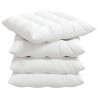 Poduszki na siedziska 4 pcs Biały 40 x 40 x 6 cm tkanina