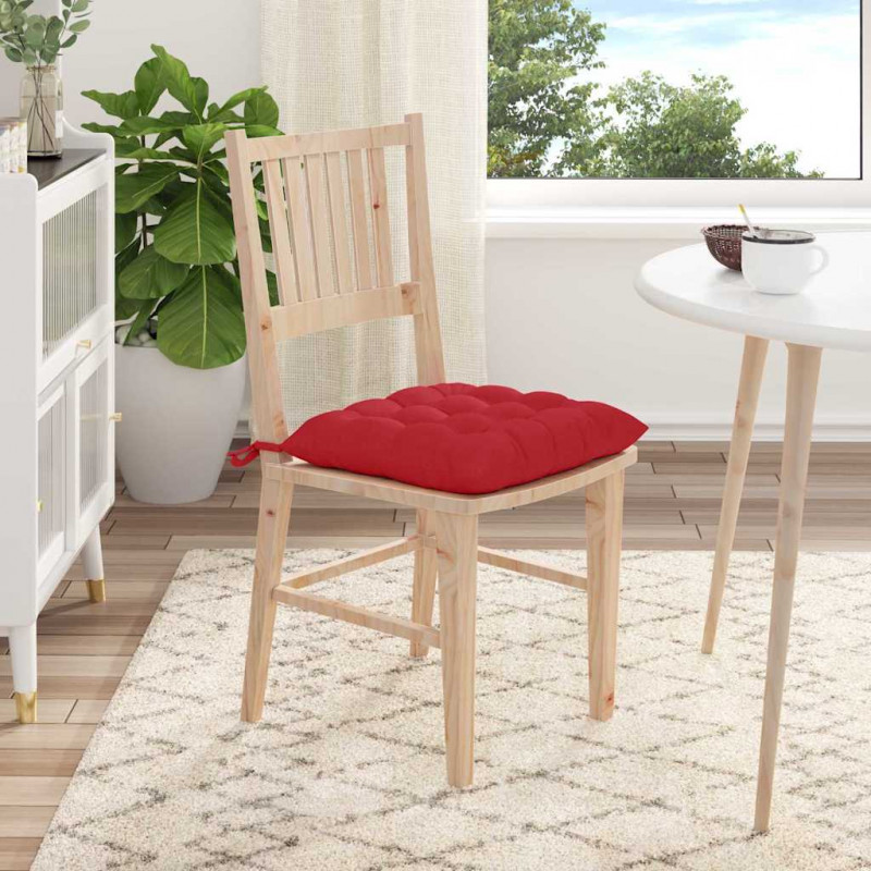 Poduszki na siedziska 4 pcs Czerwony 40 x 40 x 6 cm tkanina