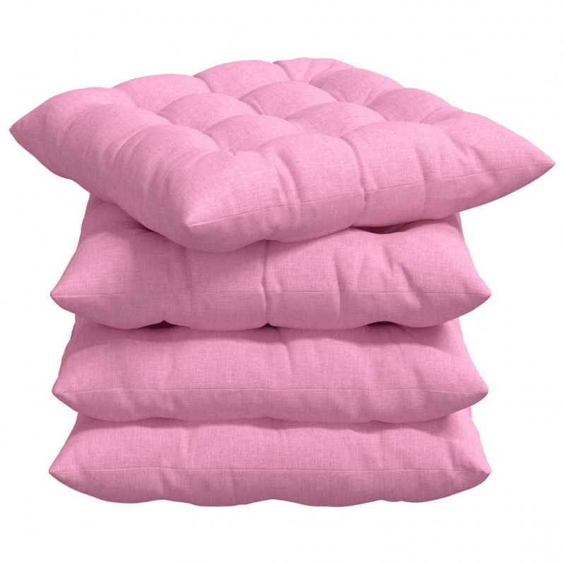 Poduszki na siedziska 4 pcs Różowy 40 x 40 x 6 cm tkanina
