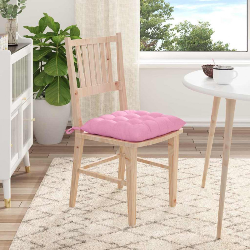 Poduszki na siedziska 4 pcs Różowy 40 x 40 x 6 cm tkanina