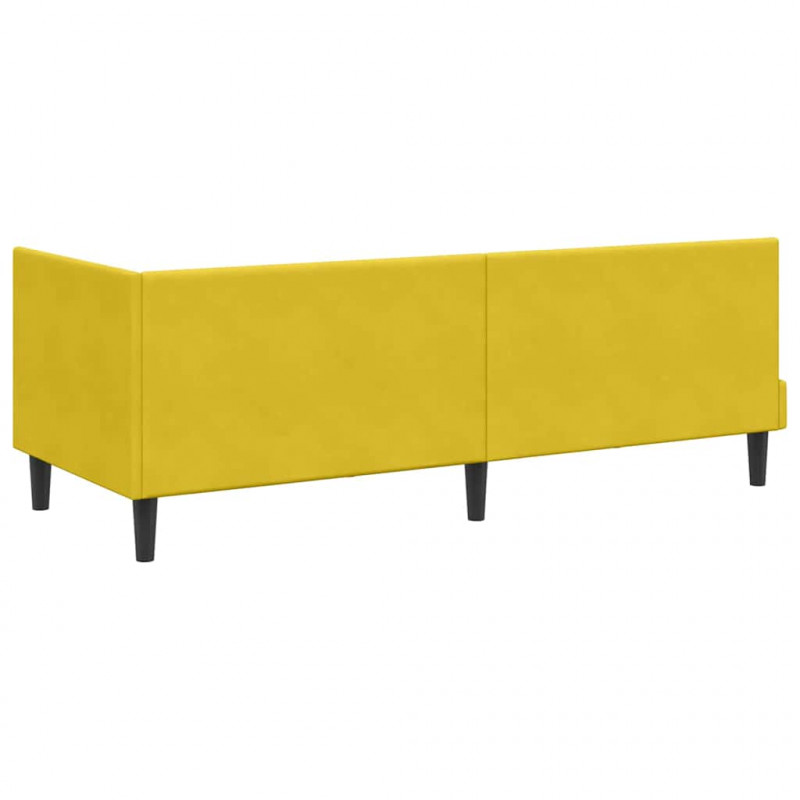 Rama łóżka narożnego Z zagłówkiem Żółty 80 cm x 200 cm Aksamit