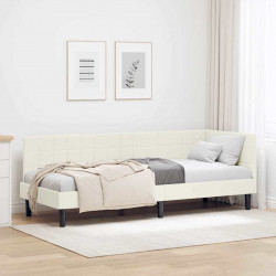Rama łóżka narożnego Kremowy 80 cm x 200 cm Aksamit