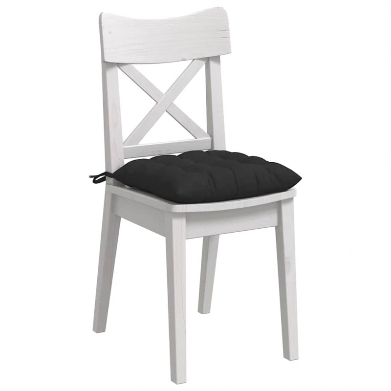 Poduszki na siedziska 4 pcs Czarny 40 x 40 x 6 cm Mikrofibra