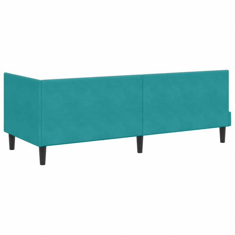 Rama łóżka narożnego Turkusowy 80 cm x 200 cm Aksamit