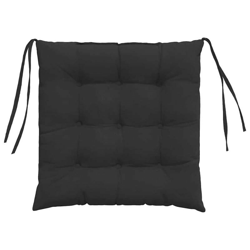 Poduszki na siedziska 4 pcs Czarny 40 x 40 x 6 cm Mikrofibra
