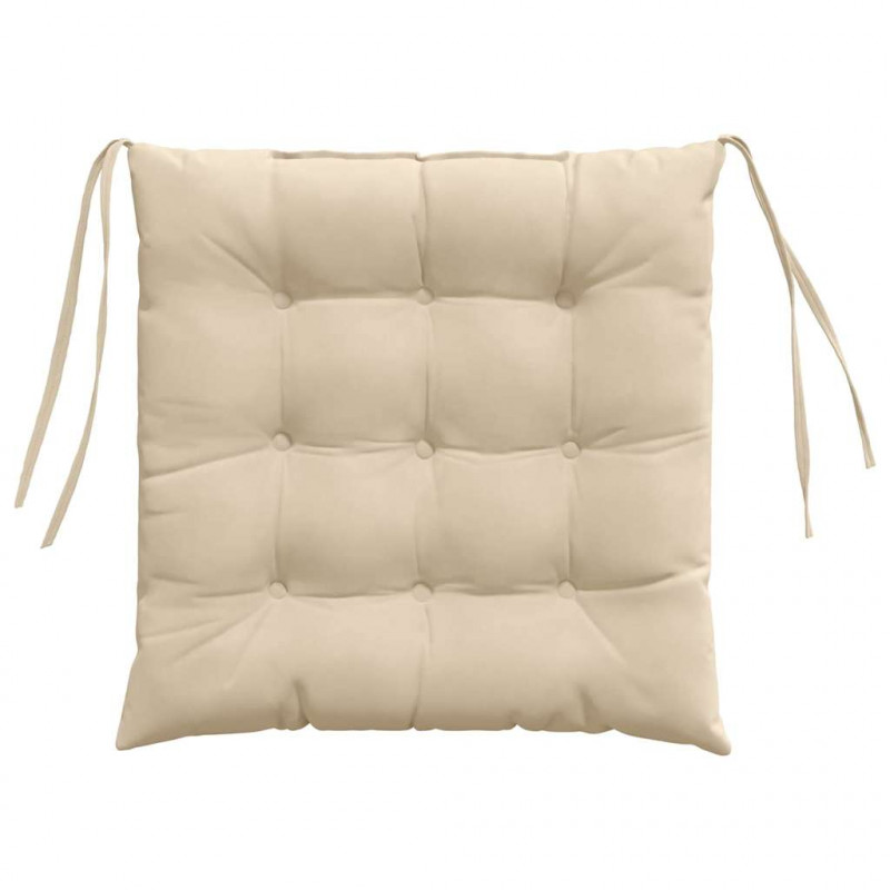 Poduszki na siedziska 4 pcs Kremowy 40 x 40 x 6 cm Mikrofibra
