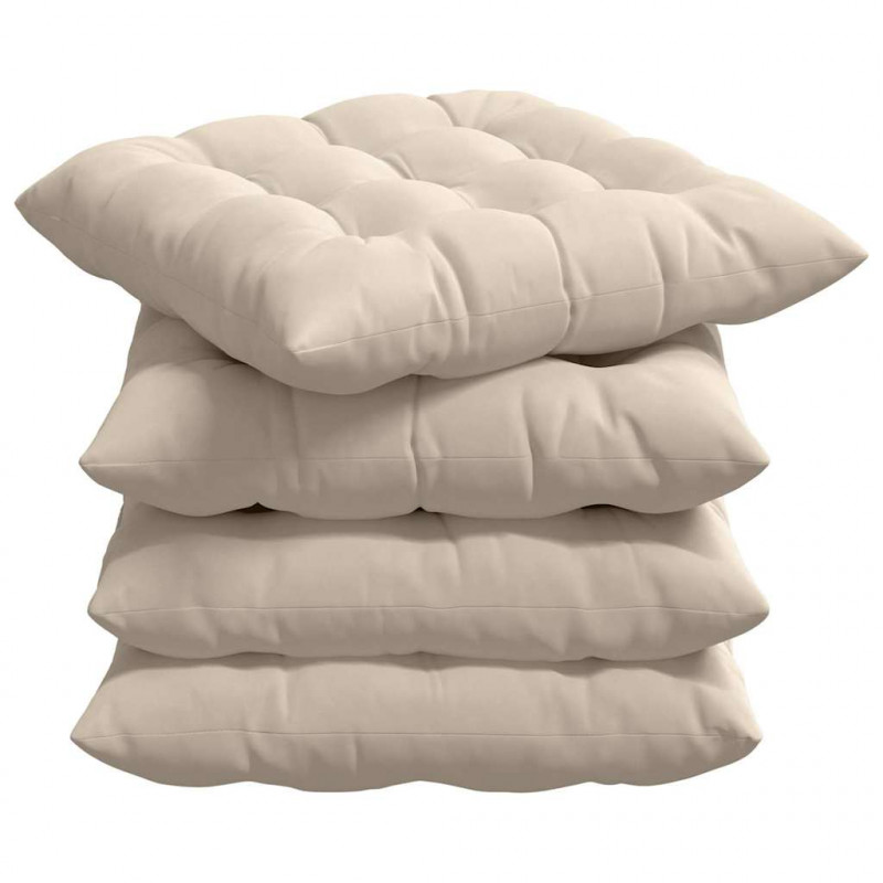Poduszki na siedziska 4 pcs Beżowy 40 x 40 x 6 cm Mikrofibra