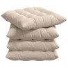 Poduszki na siedziska 4 pcs Beżowy 40 x 40 x 6 cm Mikrofibra