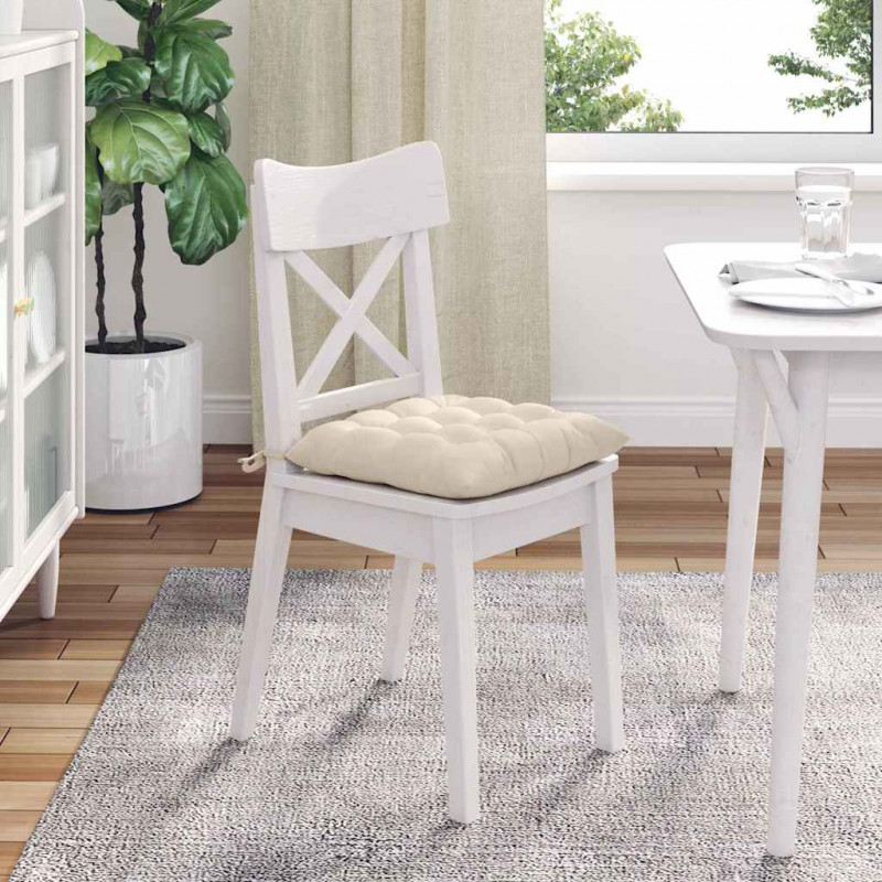 Poduszki na siedziska 4 pcs Beżowy 40 x 40 x 6 cm Mikrofibra