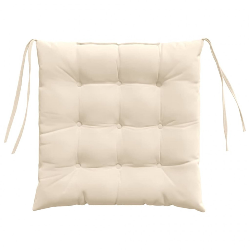 Poduszki na siedziska 4 pcs Beżowy 40 x 40 x 6 cm Mikrofibra