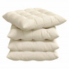 Poduszki na siedziska 4 pcs Kremowy 40 x 40 x 6 cm