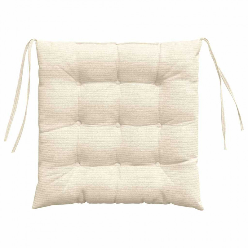 Poduszki na siedziska 4 pcs Kremowy 40 x 40 x 6 cm