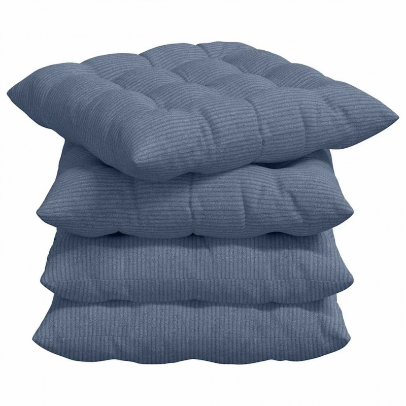 Poduszki na siedziska 4 pcs Niebieski 40 x 40 x 6 cm