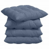 Poduszki na siedziska 4 pcs Niebieski 40 x 40 x 6 cm