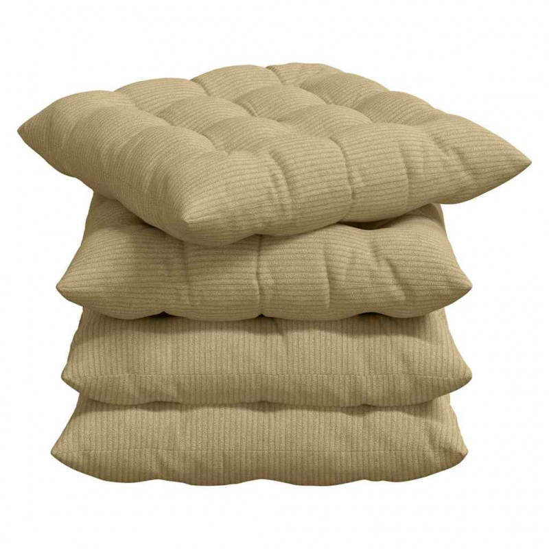 Poduszki na siedziska 4 pcs Szary zielony 40 x 40 x 6 cm