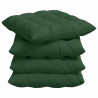 Poduszki na siedziska 4 pcs Ciemna zieleń 40 x 40 x 6 cm