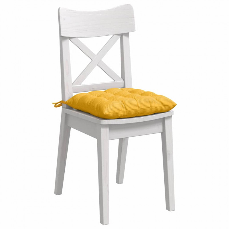 Poduszki na siedziska 4 pcs Jasnożółty 40 x 40 x 6 cm