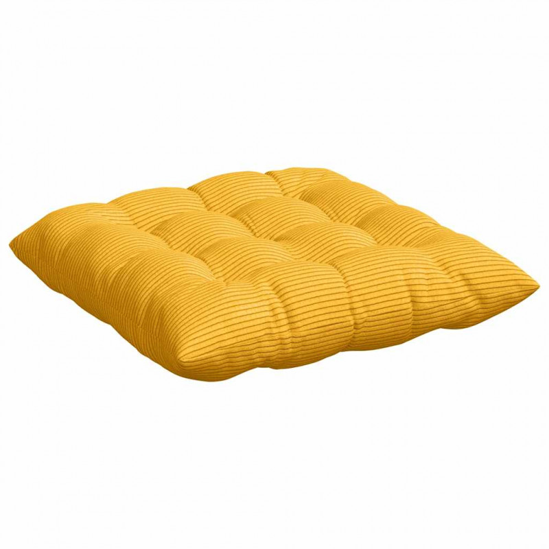 Poduszki na siedziska 4 pcs Jasnożółty 40 x 40 x 6 cm