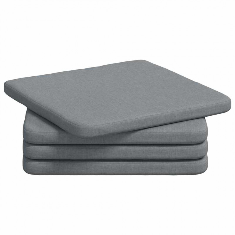 Poduszki na siedziska 4 pcs Jasnoszary 40 x 40 x 3 cm tkanina