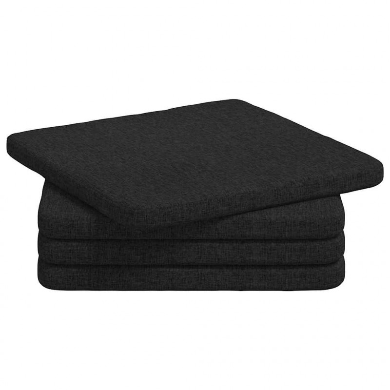 Poduszki na siedziska 4 pcs Czarny 40 x 40 x 3 cm tkanina