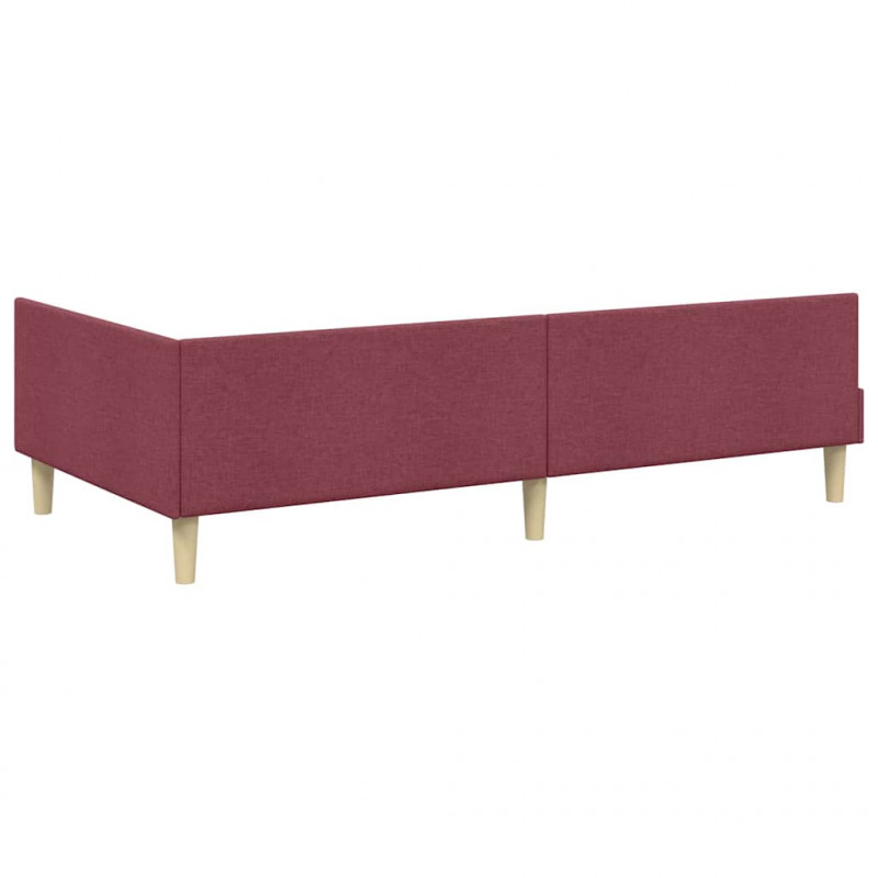 Rama łóżka narożnego Czerwone wino 80 x 200 cm tkanina