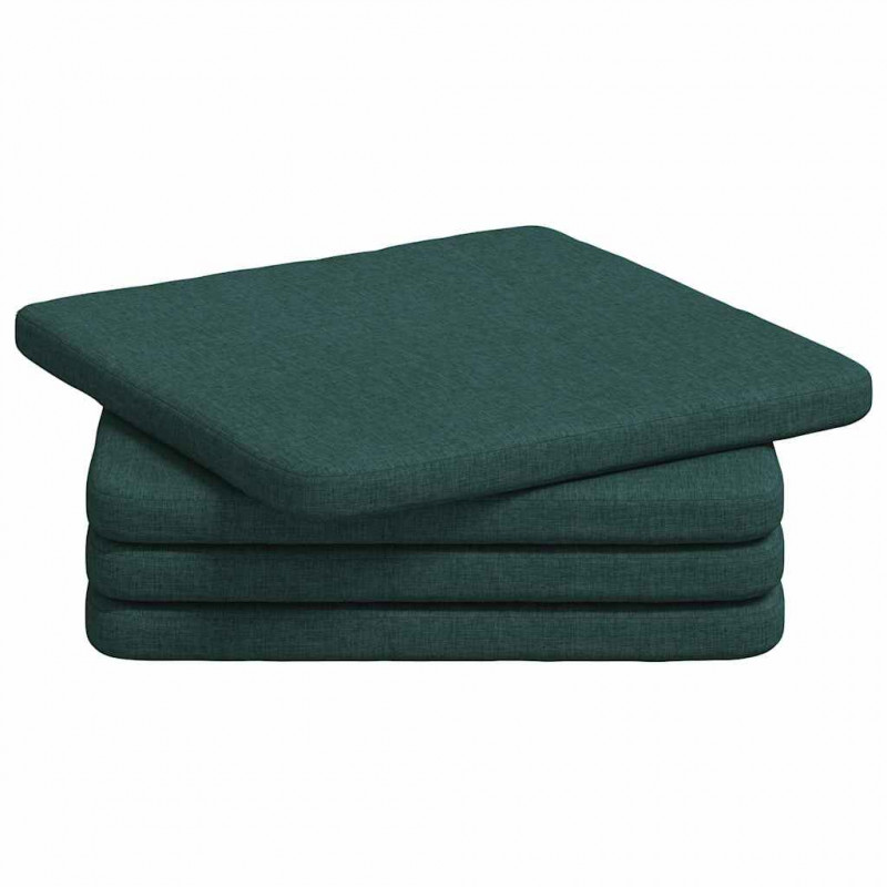 Poduszki na siedziska 4 pcs Ciemna zieleń 40 x 40 x 3 cm