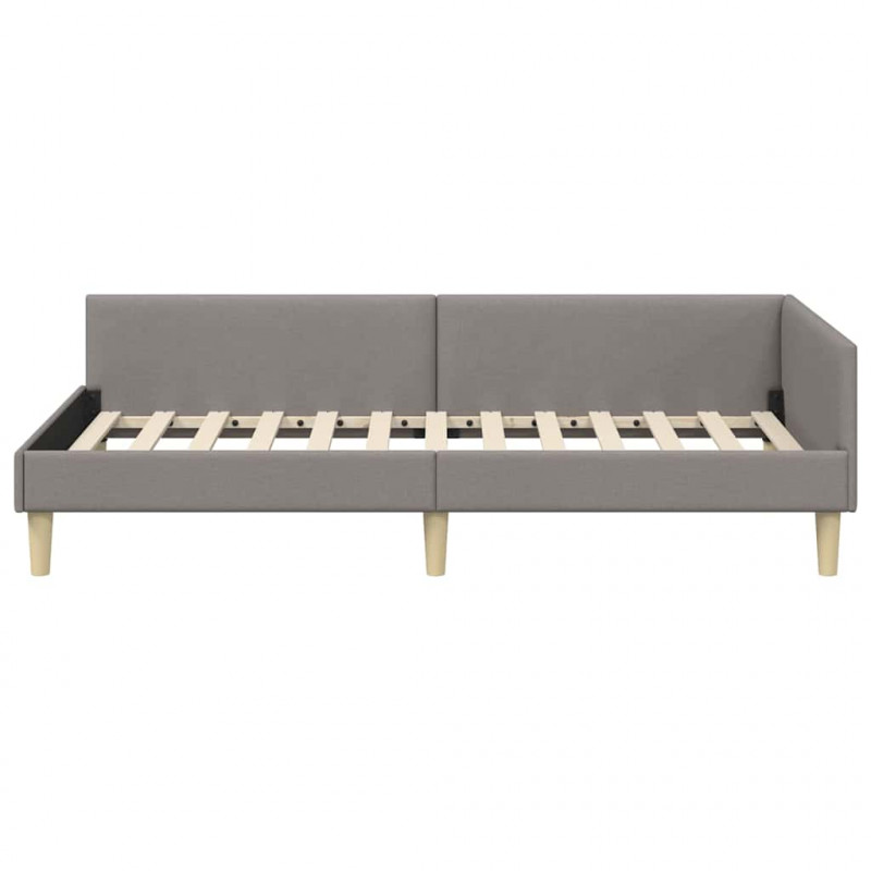 Rama łóżka narożnego Ciemnoszary 80 x 200 cm tkanina