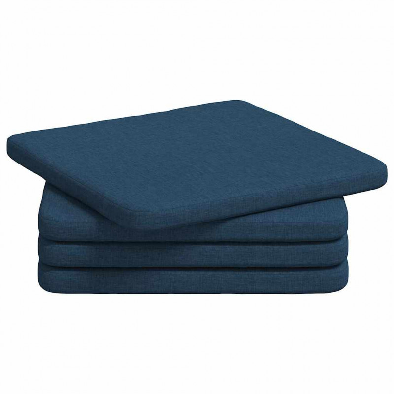 Poduszki na siedziska 4 pcs Niebieski 40 x 40 x 3 cm tkanina