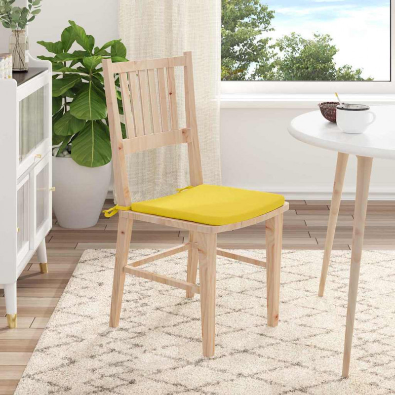 Poduszki na siedziska 4 pcs Jasnożółty 40 x 40 x 3 cm tkanina