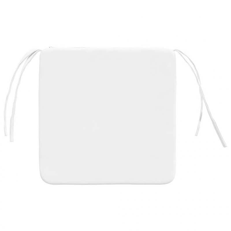Poduszki na siedziska 4 pcs Biały 40 x 40 x 3 cm tkanina