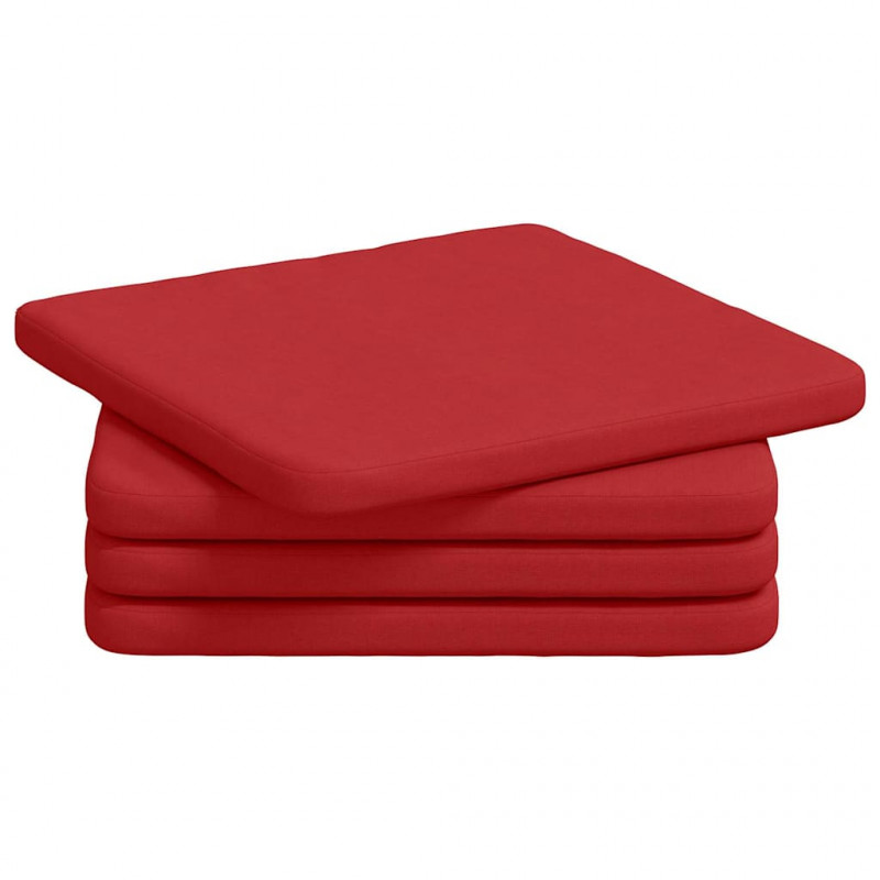 Poduszki na siedziska 4 pcs Czerwony 40 x 40 x 3 cm tkanina