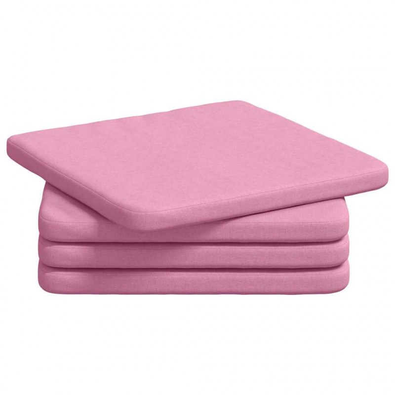 Poduszki na siedziska 4 pcs Różowy 40 x 40 x 3 cm tkanina