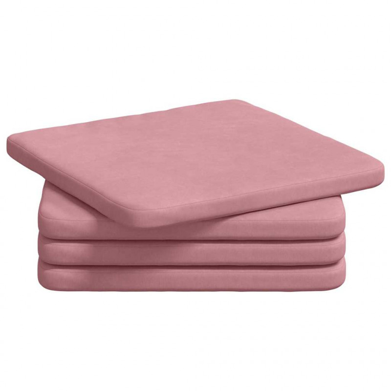 Poduszki na siedziska 4 pcs Różowy 40 x 40 x 3 cm Aksamit