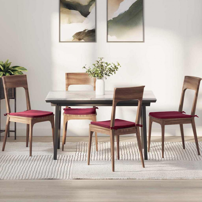 Poduszki na siedziska 4 pcs Czerwone wino 40 x 40 x 3 cm