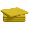 Poduszki na siedziska 4 pcs Żółty 40 x 40 x 3 cm Aksamit