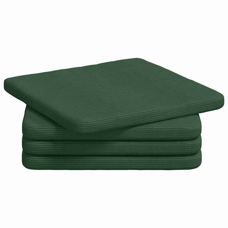 Poduszki na siedziska 4 pcs Ciemna zieleń 40 x 40 x 3 cm