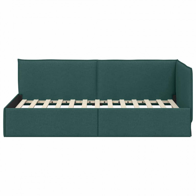 Rama łóżka narożnego Ciemna zieleń 80 x 200 cm tkanina