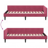 Rama łóżka narożnego Czerwone wino 90 cm x 200 cm Aksamit