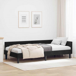 Rama łóżka narożnego Z zagłówkiem Czarny 90 cm x 200 cm Aksamit