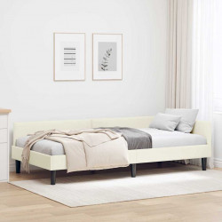 Rama łóżka narożnego Kremowy 90 cm x 200 cm Aksamit
