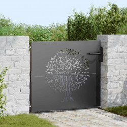 Brama ogrodowa Czarny 85 x 100 cm Stal Malowana Proszkowo