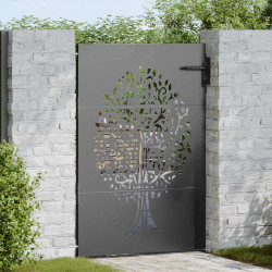 Brama ogrodowa Czarny 85 x 125 cm Stal Malowana Proszkowo